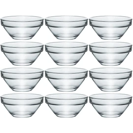 Sizikato 12pcs Clear Glass Sauce Dip Bowls, 3-Inch Soy Sauce Bowls Vinegar Bowls Honey Bowls Appetizer Bowls