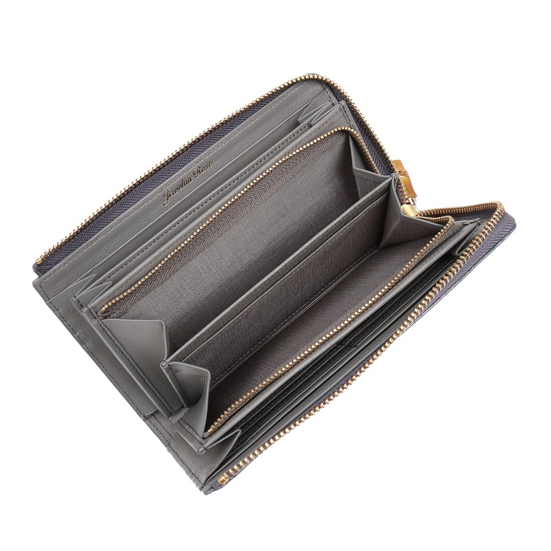 Jewelnarrows No.15147 Long Wallet, Genuine Leather, Folly Wallet, Large Capacity,