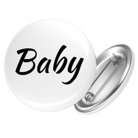 Huuraa Button Baby Lettering Pin Size 59 mm with Stylish Motif Gift Idea for Friends and Family