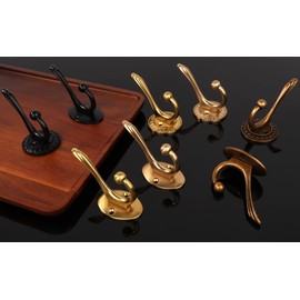 Vicycmc Matte Black Heavy Duty Wall Hooks – 6 Pack Black Coat Hooks for Hanging Coats,Robes,Bags,Hats,Wall Mounted with Includes Two Types of Installation Screws YDB