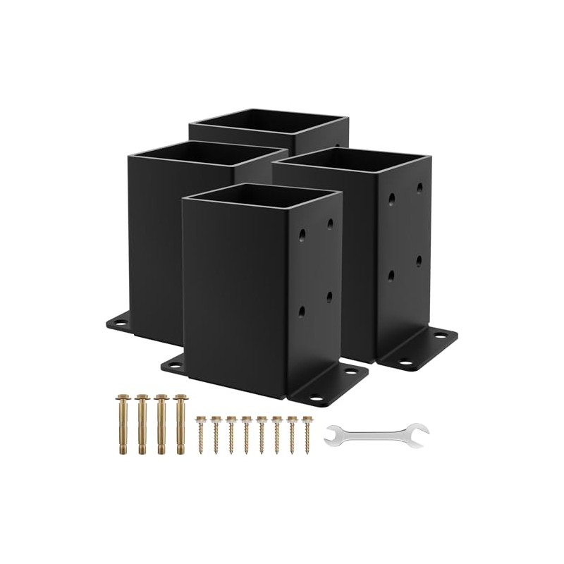 4x4 Post Base 4PCS, Inner Size 3.5x3.5 Inch Fence Post