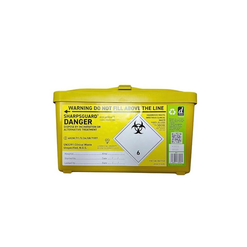 Sharpsguard Sharps Bin 1 Litre - Yellow