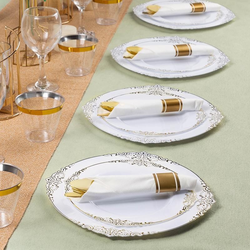 Goodluck 100 Pack Heavyweight Gold Plastic Silverware Set – 300