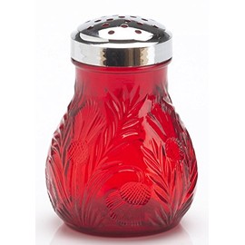 Sugar Shaker Dispenser - Inverted Thistle Pattern - American Made - Mosser Glass (Red)