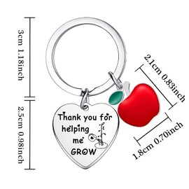 Hgreiwgk 6PCs Teacher Keyring Set Thank You Teacher for Women Men Teacher Appreciation Gift for Graduation Christmas Birthday Thanksgiving Teacher Thoughtful Present