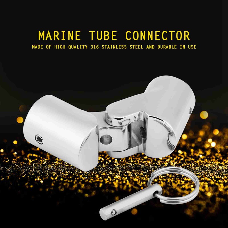 Marine Stainless Steel Folding Swivel Coupling Tube Pipe Connector Boat