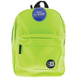 BAZIC 1054 Classic Backpack, Lime Green, 17"