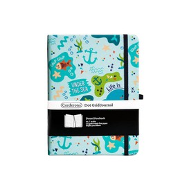 Under The Sea B6 160gsm Dotted Journal Hard Cover Notebook With Inner Pocket Pen Loop