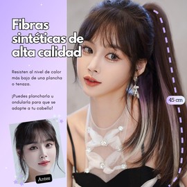 GAIBMAX - Extensiones de cola de caballo para mujer cabello aspecto natural, coleta postiza de fibras de alta calidad con pinza de garra (LisaChoco&LilacWhite)