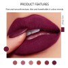 6 Colores De Lápiz Labial Mate De Terciopelo Líquido Mix