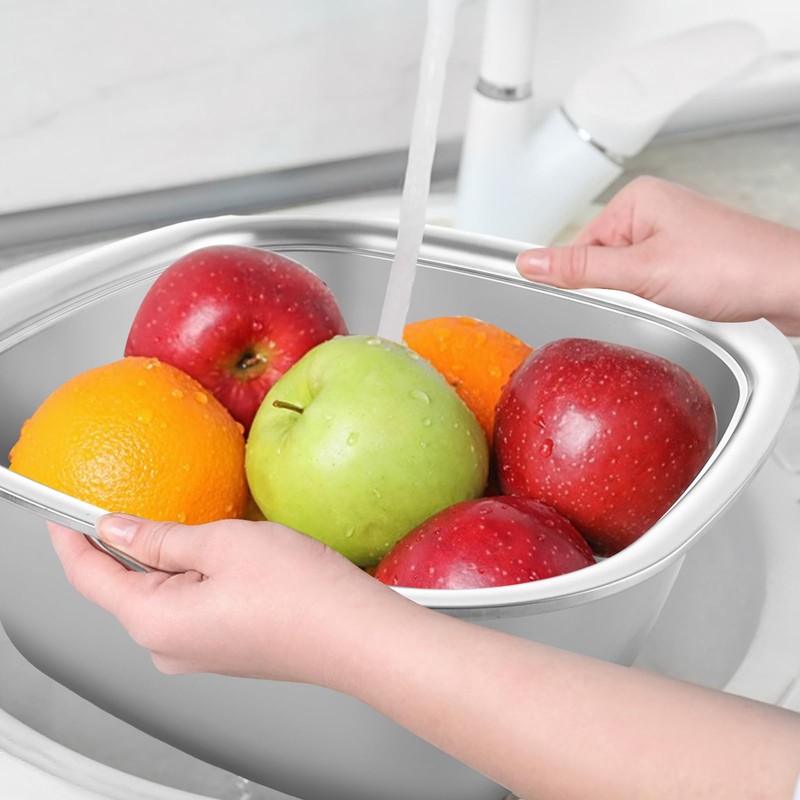 ASelected Washing Up Bowl, Stainless Steel square Washing Basin, Dishtub,