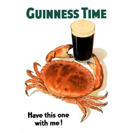 Guinness Time Have This One With Me! Bar Poster 2011 Crab 22"x30" NEW