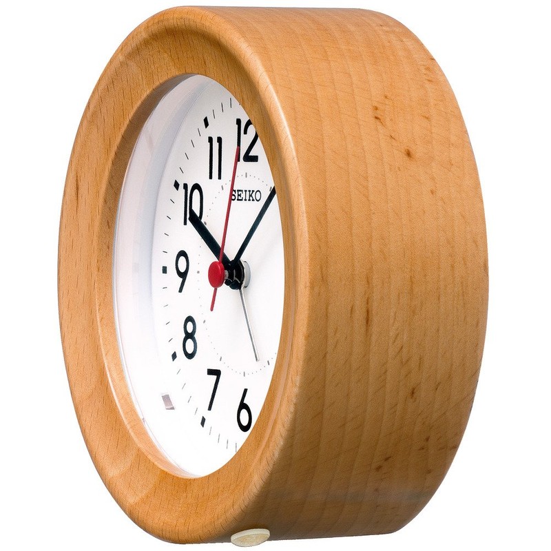 Seiko Clock KR899A Table Clock Alarm Clock Analog Wood Frame