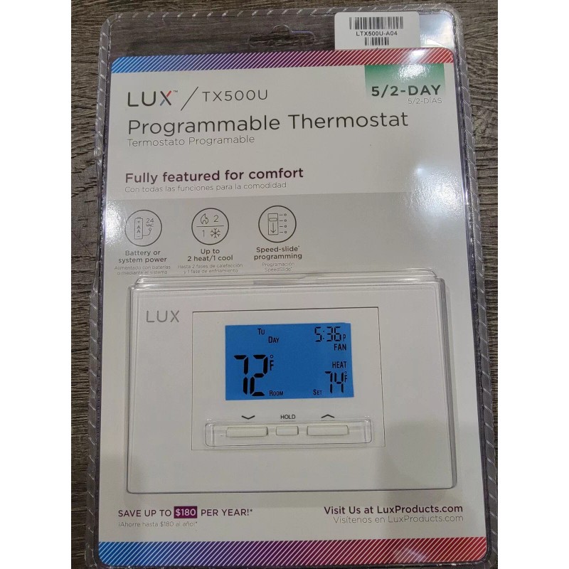 Lux New Sealed Lux TX500U - 5/2 Day Programmable Thermostat