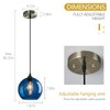 LBSQJ Blue Glass Pendant Lights Kitchen Island Lighting Globe Pendant