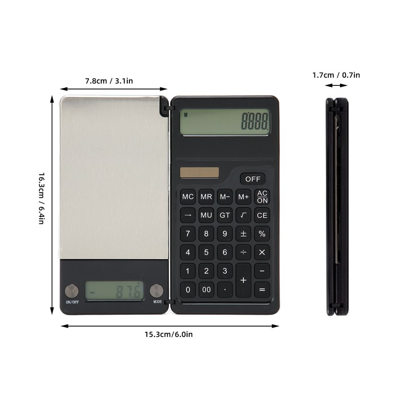 Electronic Scale with Solar Calculator 0.1g High Accuracy Multiple Units