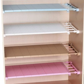 Homieco Extendible Wardrobe System, Shelf Divider, Stainless Steel Bars, No Drilling, for Kitchen, Bookshelf, Refrigerator