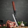 HEZHEN 5.8 inch Multi-purpose Honesuki Knife,10Cr15CoMoV Steel Core,Triple-layer Composite Steel,Redwood