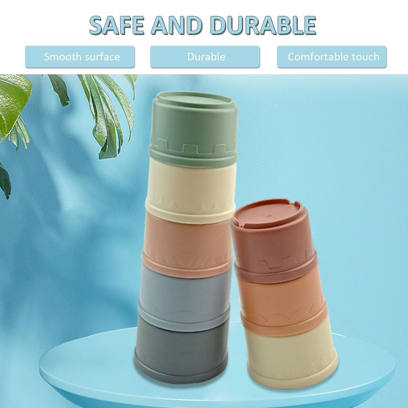 8-Piece Set with Stacking Cups for Children, Rabbit Stacking Cups,