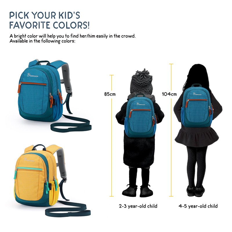 Mountaintop Children's Backpack, Toddler Backpack with Lead, Nursery Backpack for