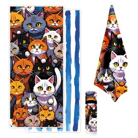 ANNA QUEEN Beach Towel, Oversized 31" x 70" Towel, Quick-Dry, Sand Free, Lightweight & Absorbent Microfiber Soft Towel for Travel, Pool, Yoga, Camping & Vacation