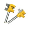 2Pcs Router Bit Cemented Carbide Slotting Cutter Bit 1/4in Shank