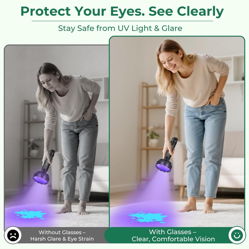 ESCO LITE Blacklight Flashlight 128 LED UV Flashlight, Upgraded Bright