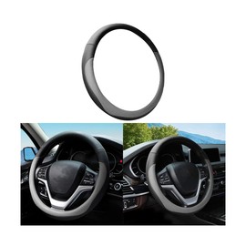 Mandark Car Steering Wheel Cover, Elastic Stretch Breathable Anti-Slip Microfiber Leather Auto Steering Wheel Protector, Soft Vehicle Interior Decor Accessories, Universal for RV, SUV, Truck (Gray)