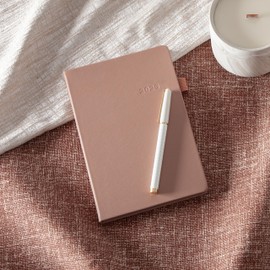 Blue Sky 2026 Weekly and Monthly Planner Calendar, January 2026 - December 2026, 5" x 8", Faux Leather Hard Cover, Bookbound, Tabs, Pen Loop, Soft Brown