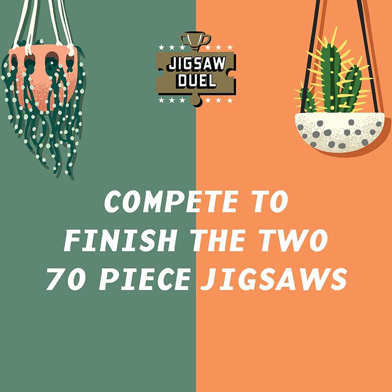 Ridley's Houseplants Cacti vs Tropical Two 70-Piece Jigsaw Duel Puzzles