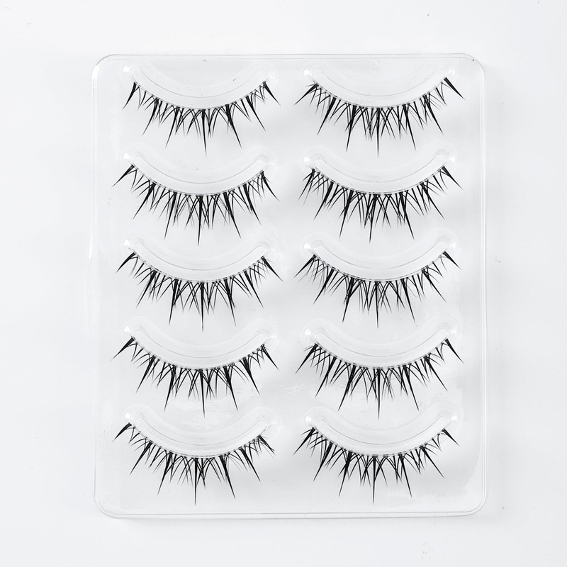 Koommon Natural False Eyelashes, Transparent Axis False Eyelashes, Handmade Upper