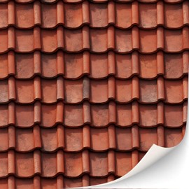 TexturKontor 3 Sheets Self-Adhesive Roof Tiles and Shingles for Dollhouses Scale 1:12 (Roof Tiles Clay 1)