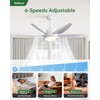 Sofucor 54 Inch Ceiling Fans with Lights-Outdoor White Ceiling Fan