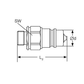 HMSTK-ST3-NV2-22CEL15-12S Push-in Coupling Plug for Quick Coupling BG 3 Male Thread 15 L