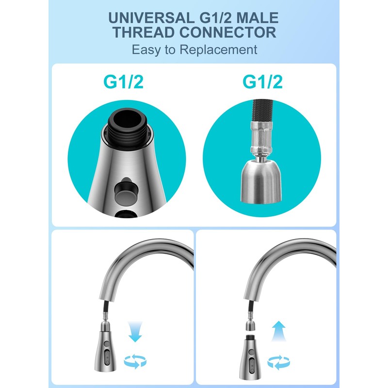 SREWOHS PRO 4 Function Pull Down Kitchen Faucet Sprayer Replacement