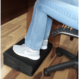 InteVision 4-in-1 Footrest for added height - Premium Foam Foot Cushion Works great for under desk or bar - Will not slide on ANY surface