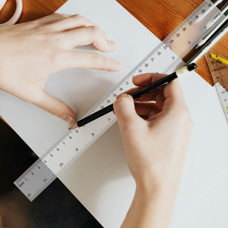 4 Pack Clear Plastic Ruler, Metric Rulers 30cm, 12 Inch