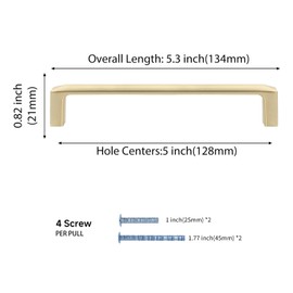 Haidms 25 Pack 5in Kitchen Cabinet Handles - Gold Champaign Drawer Pulls