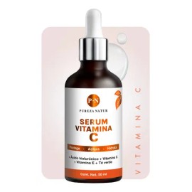 Pureza Natur Serum Vitamina C y Acido Hialuronico y Vitamina E y Té verde Antiedad e Hidratante para Tipo De Piel 50ml