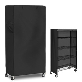 Shelf Covers for Wire Shelving 900D Oxford Cloth Thick Storage Shelf Cover, Heavy Duty Dustproof Wire Rack Covers, Outdoor Rack Cover with Zipper for Metal Shelving(48"W x 24"D x 72"H)