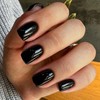 24 pieces black press on nails, short, square nails for
