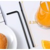 500 Pack Black Flexible Disposable Plastic Drinking Straws, Individually Wrapped