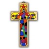 Christ of All Nations Cross. 15cms Wood hand painted cross. Hand Made Cross