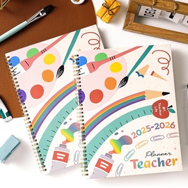 Teacher Planner 2025-2026 - Teacher Lesson Planners 2025-2026 from July 2025- June 2026, Academic Planner for School Year with Colorful Tabs and Inner Pocket, 8.5" x 11"
