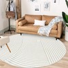 Lacomfy Round Indoor Area Rug Modern Line 5.3Ft Large Carpet