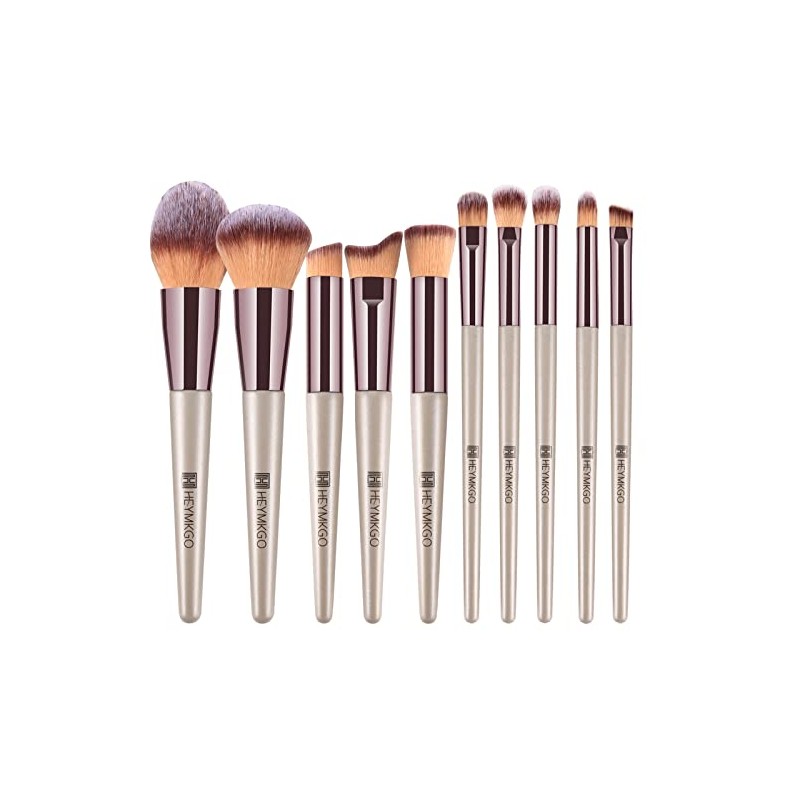 HEYMKGO- Juego de brochas de maquillaje profesional: contiene 10 brochas