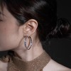XYWstore Large Hoop Earrings for Women, Silver Alloy with Cubic