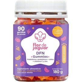 FLOR DE JAGUAR DFN Gummies – Vitaminas para Niños y Adultos – Gomitas con Vitamina C, Zinc y Probióticos – Apoyan el Sistema Inmunológico – 90 pzas (180 g) – Sin Azúcar Añadida