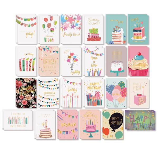 Better Office Products Happy Birthday Cards, 4 x 6 inch,