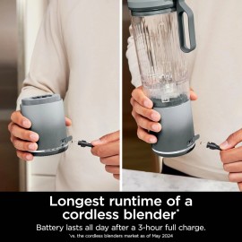 Ninja Blast Max Portable Blender | Cordless 22oz, 3 Modes, Leakproof, Easy Clean - Silver